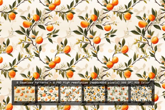 8 Apricot Array Seamless Patterns