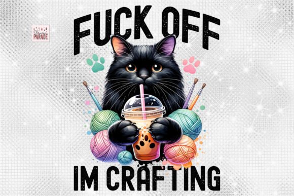 Black Cat Lady Crafting PNG: A Unique Digital Design for Creative Expression