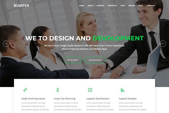 Bumper Material Design Agency Template: A Modern Solution for Creative and Corporate Websites
