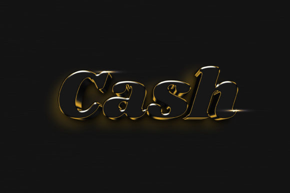 Cash - 3D Text Style Effect PSD