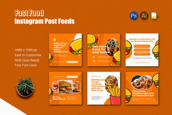 Fast Food Instagram Post: A Design Template for Better Engagement