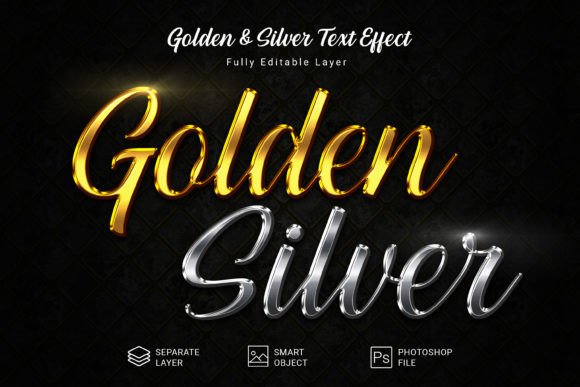 Golden and Silver PSD Text Style Effect for Stunning Typography
