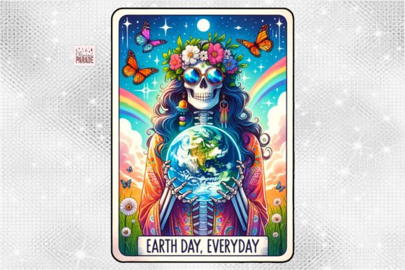 Hippie Tarot Card PNG for Earth Day
