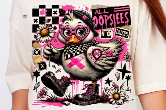 Punk Goose PNG All Oopsies No Daisies: A Bold Alt-Style Design for Creators