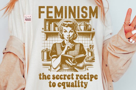 Retro Feminist Equality PNG: 1940s Wife Design