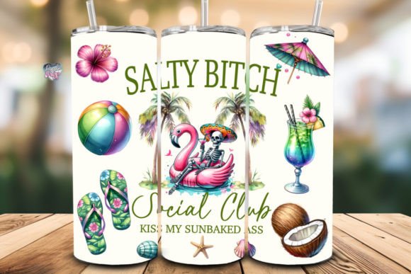 Salty Social Club Tumbler Wrap PNG – A Digital Design Essential for Custom Tumblers
