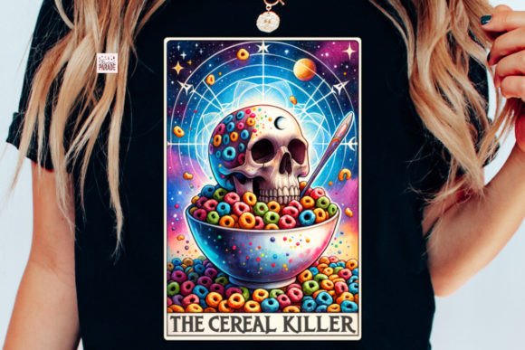 Sassy Skeleton Tarot Card PNG Cereal: A Unique Digital Design for Creative Projects
