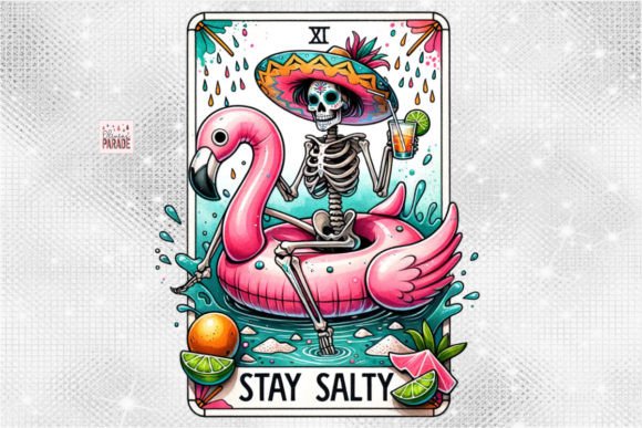 Stay Salty Tarot PNG Skeleton Flamingo: A Balanced Evaluation for Print-on-Demand Creators