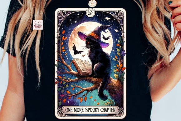 The Enchanting Allure of the Book Tarot Card PNG Halloween Cat Design