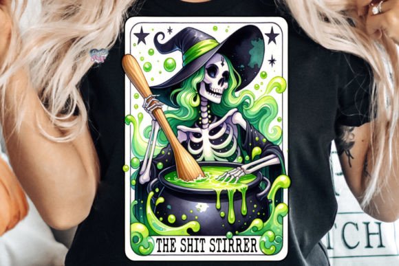 The Sarcastic Skeleton Witch Tarot Card PNG: A New Asset for Print-on-Demand Creators