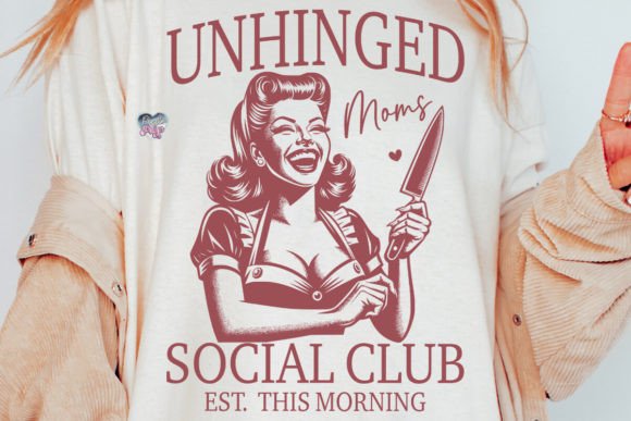 Unhinged Mom Social Club PNG Crazy Mama: A Strategic Design Resource for Niche Branding and Print-on-Demand Success