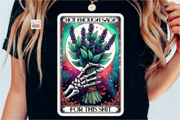 Witchy Skeleton Tarot Card PNG Sage for Creative Workflow Integration